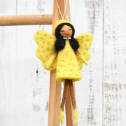 Tara Treasures- Felt Angel Fairy - Yellow Dress