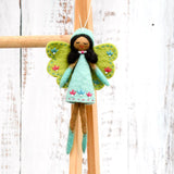 Tara Treasures- Felt Angel Fairy - Turquoise Dress