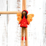 Tara Treasures- Felt Angel Fairy - Red Dress