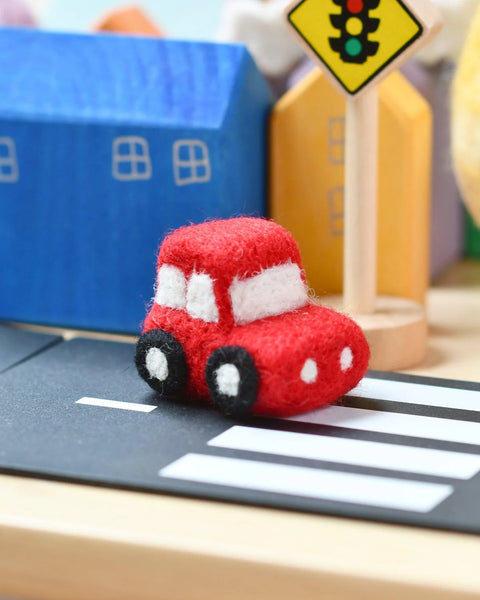 Tara Treasures- Felt Red Car Toy