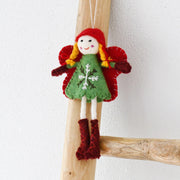 Tara Treasures- Felt Christmas Fairy - Green Dress