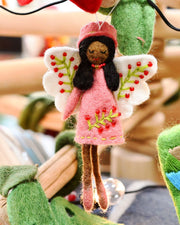 Tara Treasures- Felt Angel Fairy - Peach Dress