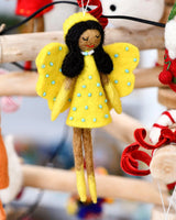 Tara Treasures- Felt Angel Fairy - Yellow Dress