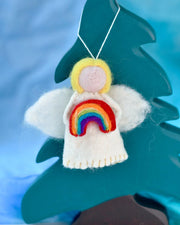 Tara Treasures-  Felt Waldorf Diversity Angel with Rainbow - Yellow Hair