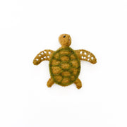 Tara Treasures-  Felt Finger Puppet Green Sea Turtle