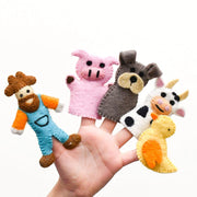 Tara Treasures-Old MacDonald Farm Animals A, Finger Puppet Set