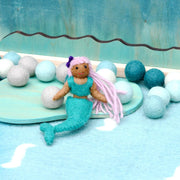 Tara Treasures-  Felt Coral Mermaid Hanging - Turquoise Tail