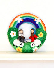 Tara Treasures-Felt Christmas Rainbow Nativity Wreath