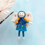 Tara Treasures-  Felt Flower Fairy - Blue Dress