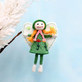 Tara Treasures-  Felt Flower Fairy - Green Dress