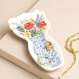 Lisa Angel- Flowers in Vase Bouquet Trinket Dish