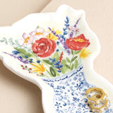 Lisa Angel- Flowers in Vase Bouquet Trinket Dish