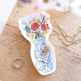 Lisa Angel- Flowers in Vase Bouquet Trinket Dish