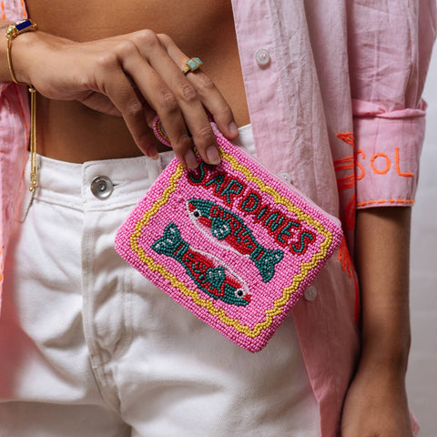 Zoda 'Sardines' Beaded Clutch