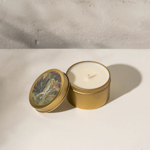 INARTISAN-HAND POURED SOY CANDLE IN TRAVEL TIN - BRASS