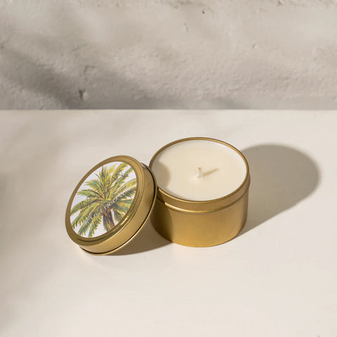 INARTISAN-HAND POURED SOY CANDLE IN TRAVEL TIN - BRASS