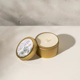 INARTISAN-HAND POURED SOY CANDLE IN TRAVEL TIN - BRASS