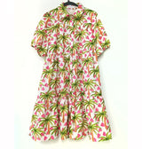 Palm Cove-Geometric Palm Tiered "Ellie" Dress