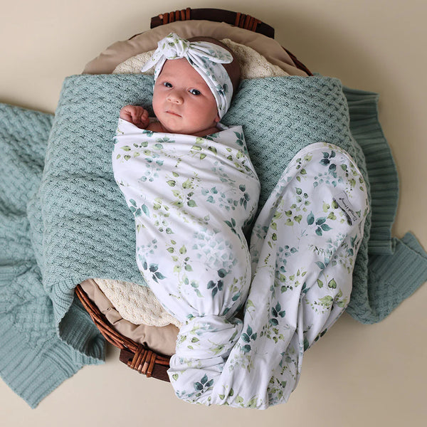 Eden Organic Jersey Wrap & Topknot Set