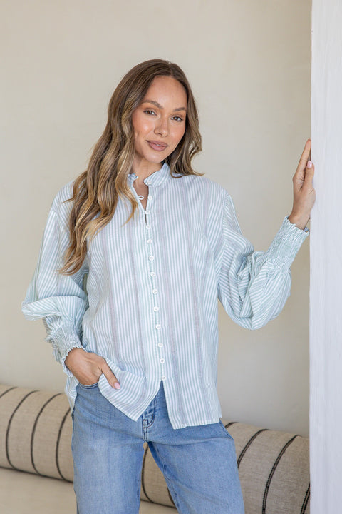 Gypsy Stripe Blouse Green