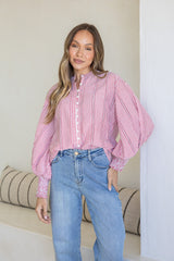 Gypsy Stripe Blouse Red
