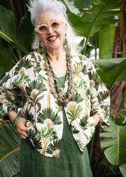 Donna Donna Katie Top Palm Print