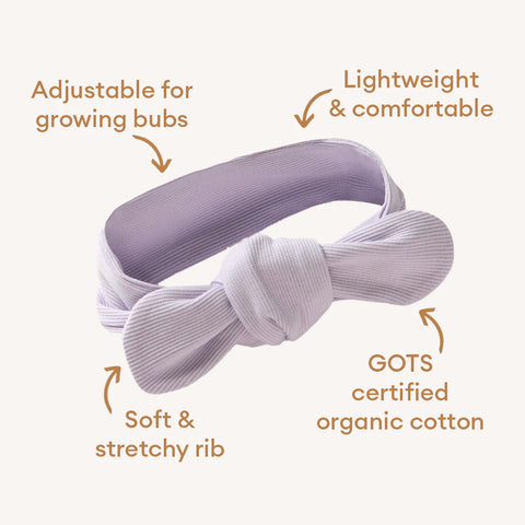Lavender Ribbed Organic Topknot