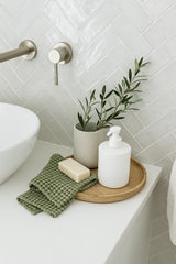 Rustic Waffle Standard Tea/Hand Towel - Green
