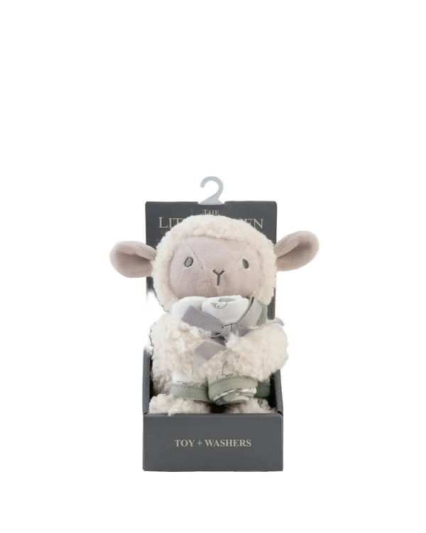 Soft Plush Toy & Face Washers - Farmyard Lamb