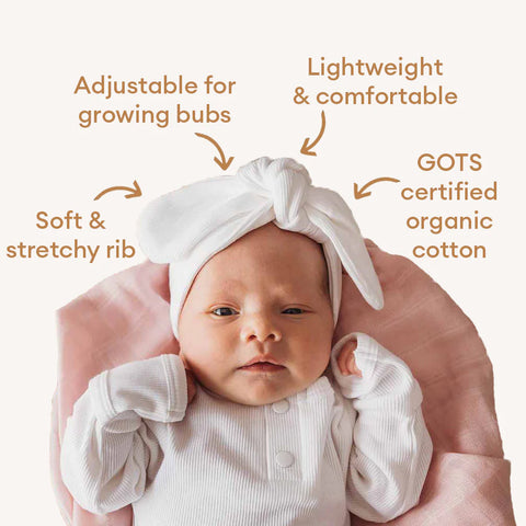 Milk Ribbed Organic Topknot