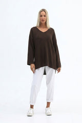 Vela Hessian Top Chocolate