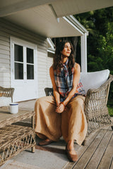 Cara Linen Top Multi Check