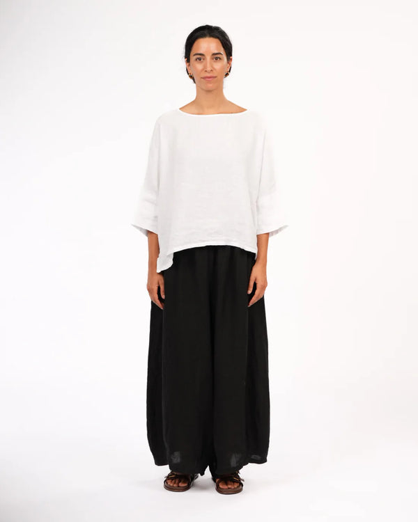 Eadie Linen Pant with Gathering Detail