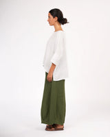 Eadie Linen Pant with Gathering Detail