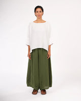 Eadie Linen Pant with Gathering Detail