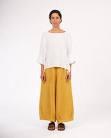 Eadie Linen Pant with Gathering Detail