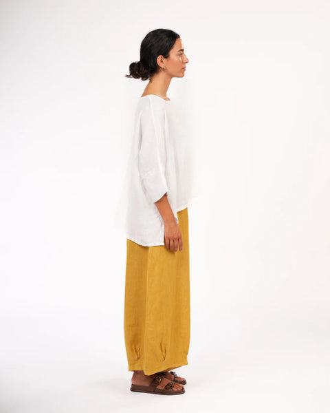 Eadie Linen Pant with Gathering Detail