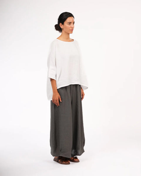 Eadie Linen Pant with Gathering Detail