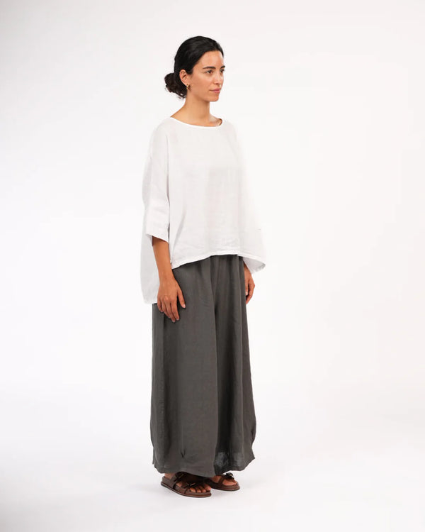 Eadie Linen Pant with Gathering Detail