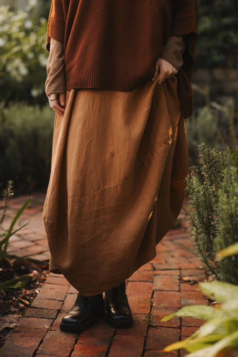 Lavigne French Linen Asymmetrical Skirt