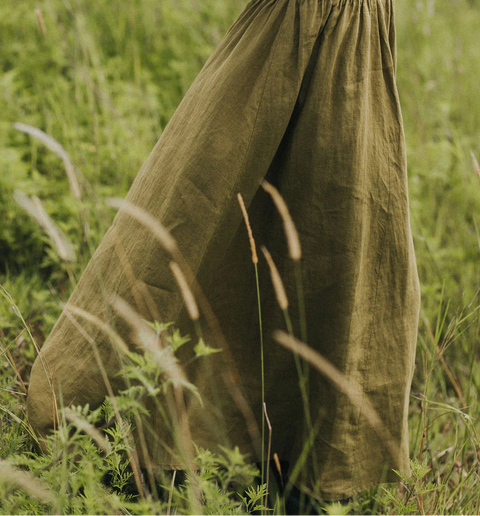 Lavigne French Linen Asymmetrical Skirt