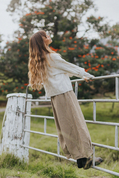 Eadie Gingham Linen Pants