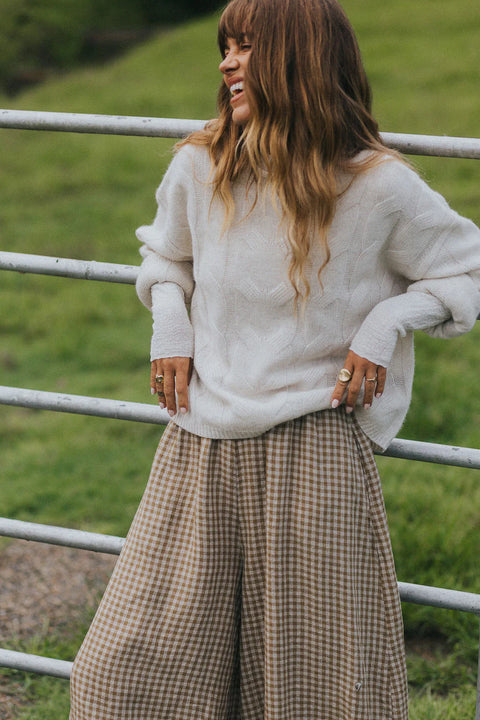 Eadie Gingham Linen Pants