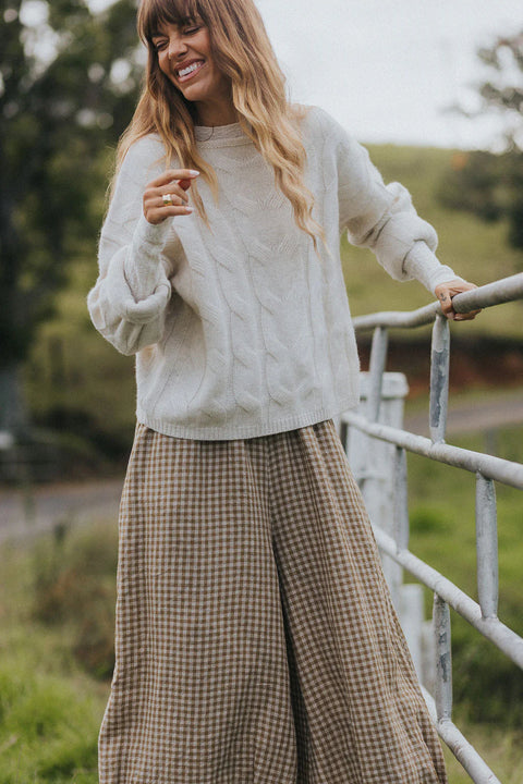 Eadie Gingham Linen Pants