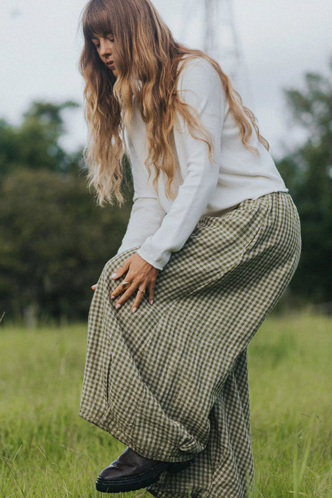Eadie Gingham Linen Pants