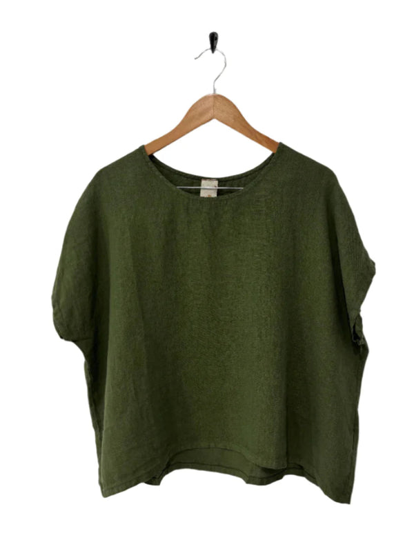 Montaigne Lee linen short sleeve top