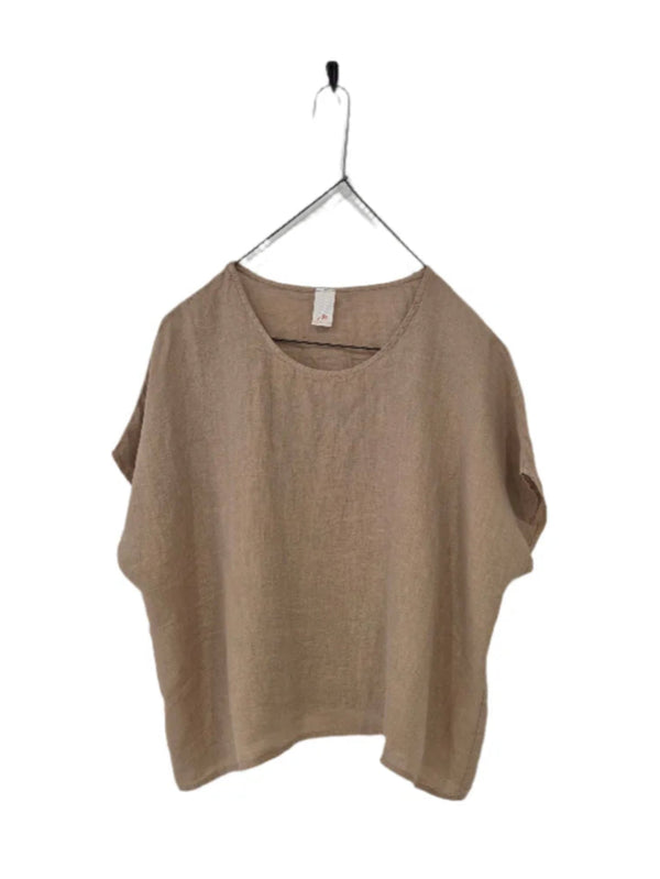 Montaigne Lee linen short sleeve top