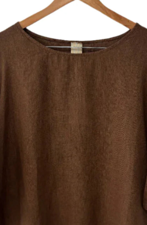 Montaigne Lee linen short sleeve top