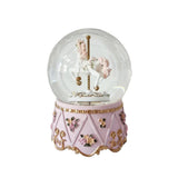 White Horse and Pink Musical Snow Globe