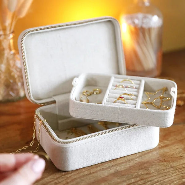 Natural Linen Jewellery Case